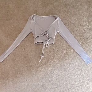 Isabelle’s Cabinet Tie Front Beige Top